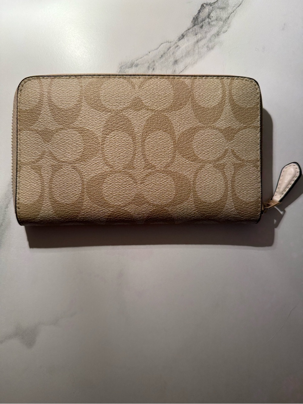 Coach Zip-Around Signature Canvas Wallet - Tan - Picture 2 of 3